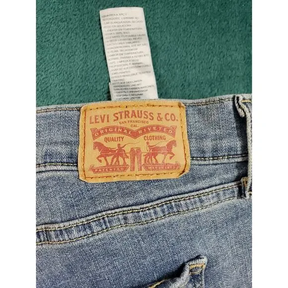 Levis Jeans Size 16 Womens Blue Pants Ladies Stretch Classic Mid Rise Bootcut - Picture 14 of 15